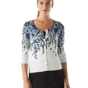 White House Black Market Floral Cardigan